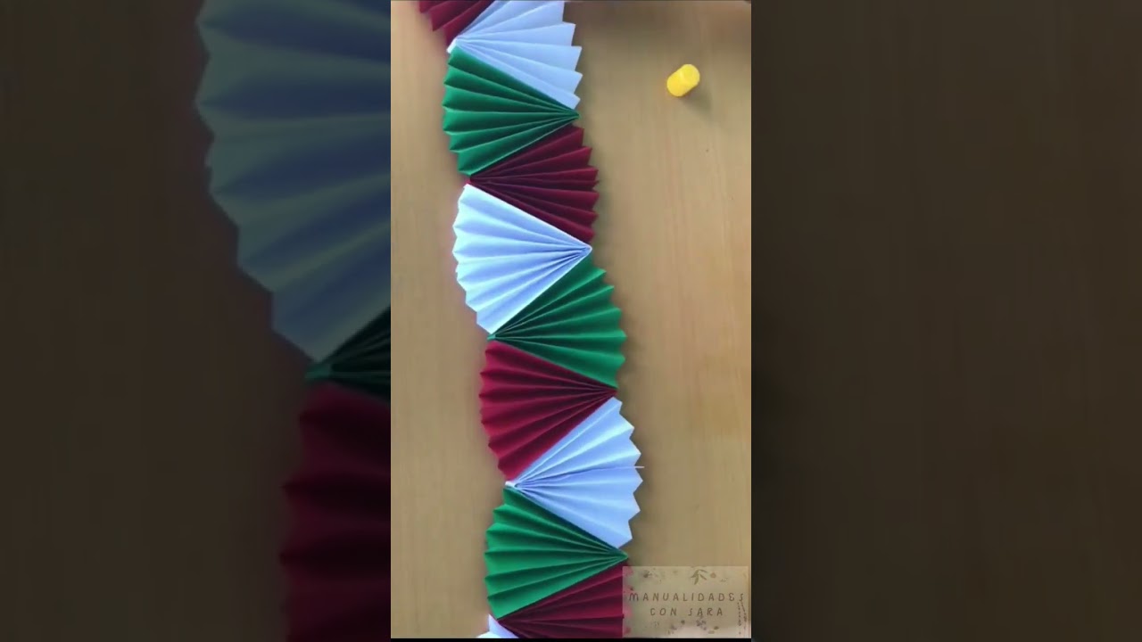 Guirnalda de abanico 🇲🇽 #16deseptiembre #20denoviembre #fiestaspatrias #manualidades
