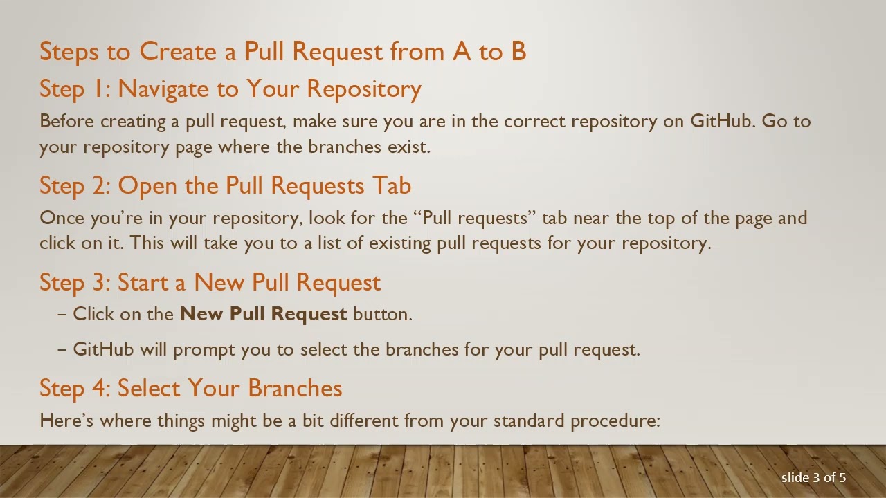 How to Create a Pull Request Between Non-Master Branches on GitHub