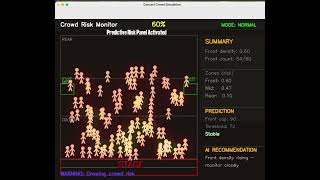 CrowdSynthetic — Real‑Time AI Crowd Safety Simulation (Risk Prediction + Evac Mode)