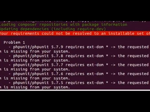 Problem installing laravel(Ubuntu) - phpunit/phpunit 57 requires ext dom the requested PHP extension