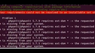 Problem installing laravel(Ubuntu) - phpunit/phpunit 57 requires ext dom the requested PHP extension