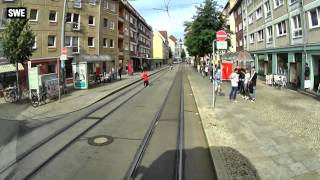 Germany tram ride. Erfurt line 1. 