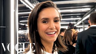 Nina Dobrev Gets Ready for the Louis Vuitton Fashion Show | Vogue