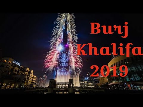 Happy new year 2019 Full lightning and fireworks show at burj khalifa dubai