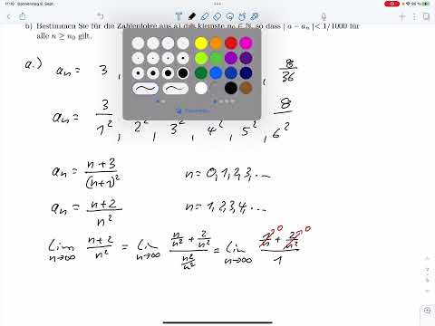 A1 – Zahlenfolge, Bildungsgesetz und Grenzwert (Klausur SoSe 2022)