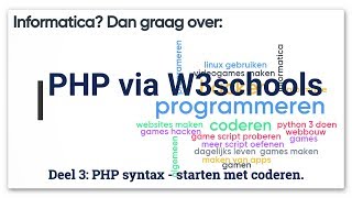 Deel 3: starten met PHP via W3schools - syntax PHP