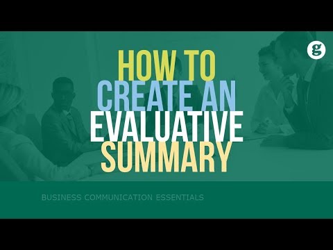 How to Create an Evaluative Summary