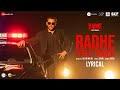 Radhe Title Track Lyrical Radhe Your Most Wanted Bhai Salman Khan Disha Patani Sajid Wajid
