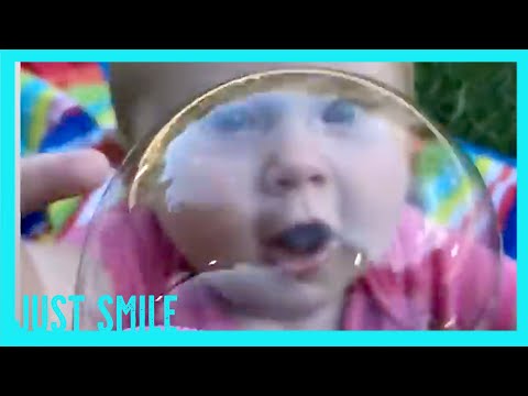 Funny Baby Playing With Balloon And Bubble - JustSmile - YouTube
