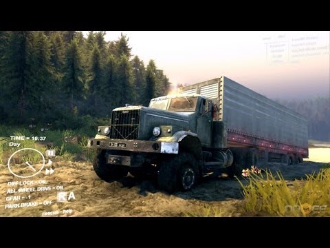 Spin Tires Dev Demo July 2013 - Kraz With Road Tires + Trailer Test Drive