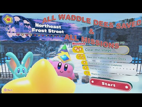 Kirby and the Forgotten Land - NORTHEAST FROST STREET (Winter Horns) Guide & Walkthrough