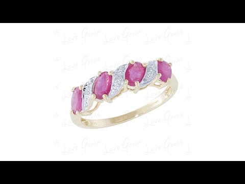 9ct Gold 0.72ct Ruby & Diamond Dress Ring- Hatton Jewellers London
