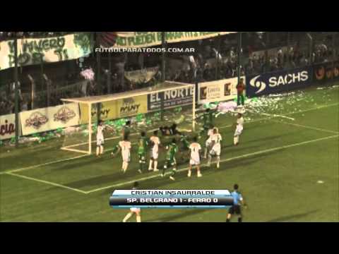 Gol de Insaurralde. Sportivo Belgrano 1 Ferro 0.Fecha 34.Torneo Primera B Nacional.Fútbol Para Todos