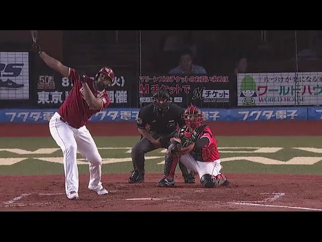 【3回表】イーグルス・ペゲーロ 驚異のパワーで低めの球をライナーでバックスクリーンへ運んだ!! 2018/6/27 M-E