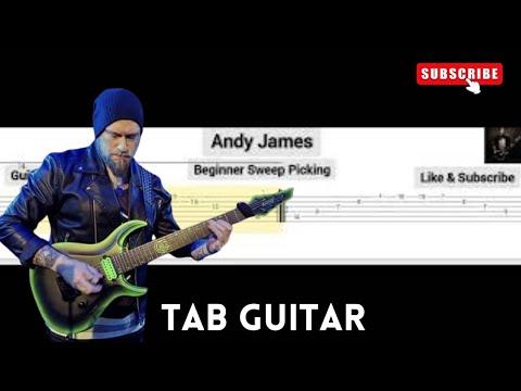 Andy James - Beginner Sweep Picking ( Tab Guitar )