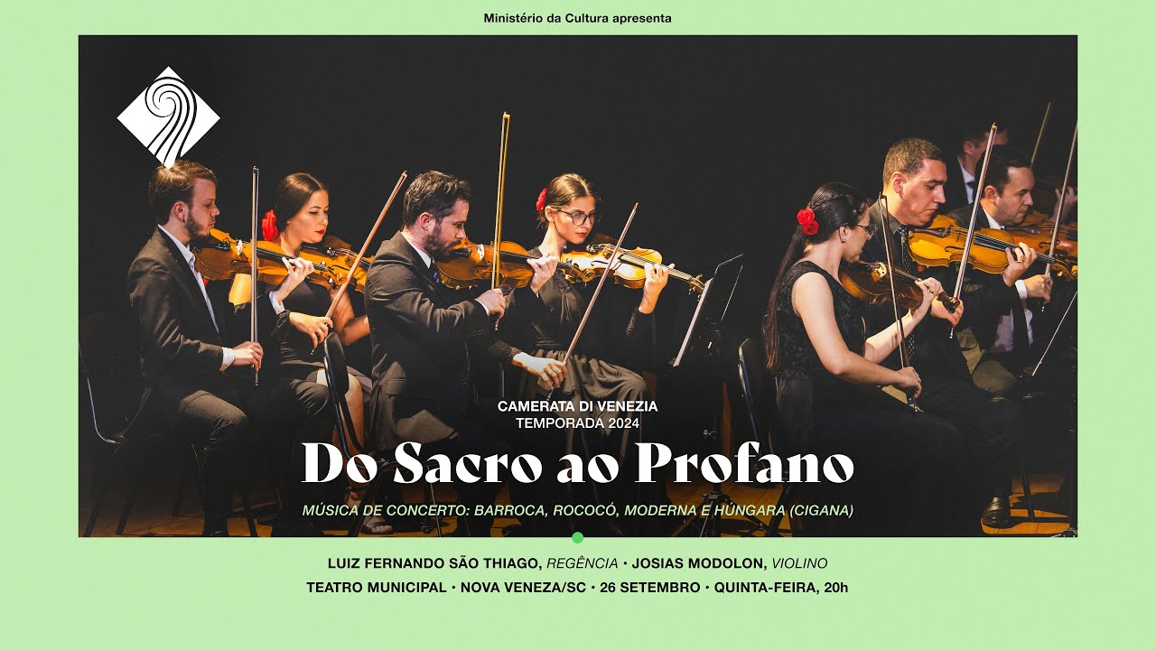 Concerto Do Sacro ao Profano. Nova Veneza. Regência de Luiz Fernando São Thiago e Josias Modolon