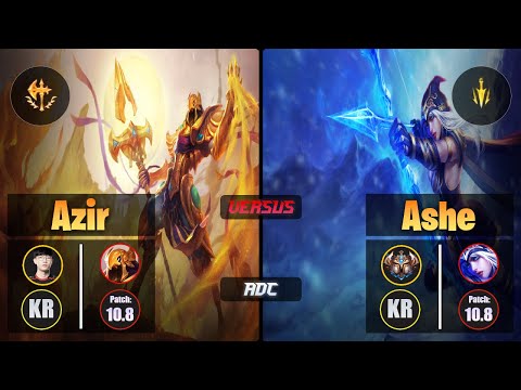 Viper AZIR (ADC) [Conqueror] VS ASHE - Challenger KR Patch 10.8