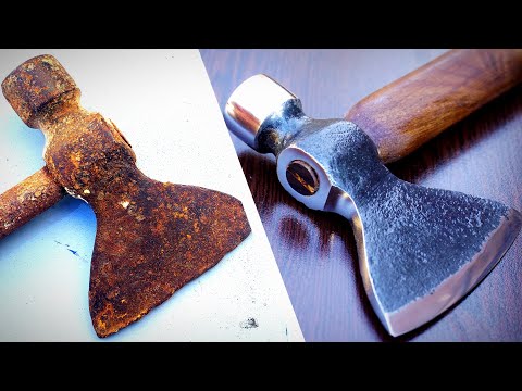 Axe Restoration - Antique Rusty Axe modification