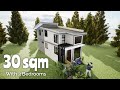 3x10 meters (30 sqm), Small House Design with 3 Bedrooms (9.8x32.8 ft, 322.9 sqft)