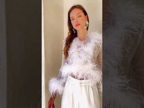 The Do-Over Sheer Feather Jacket in White by Lisa Maree