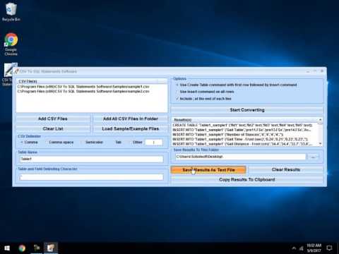 CSV To SQL Statements Software