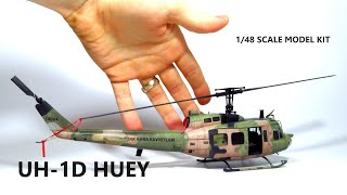 Painting Italeri UH-1D HUEY 1/48 Scale Helicopter Model Build - Easy Realistic Weathering Techniques