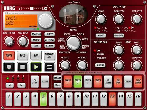 Korg iElectribe red Jam on iPad