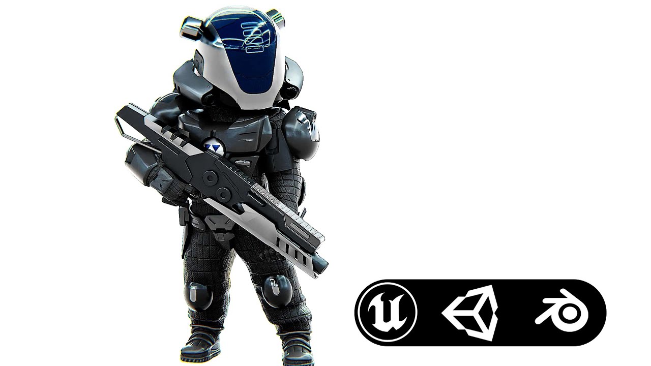 Cyber Soldier Xc-25 Auto-Rig Pro Rigged For Mixamo Unreal Engine Unity 3D Model