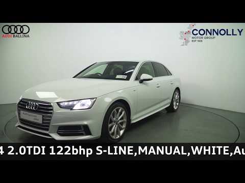 CMG AUDI BALLINA 171D13301 AUDI A4 2 0TDI 122bhp S LINE,MANUAL,WHITE