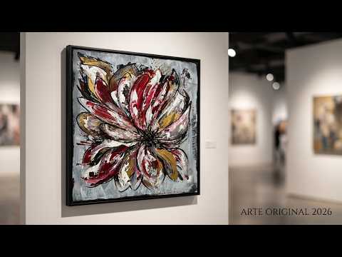 Pintar flores abstractas con acrílicos. Técnicas de pintura #textura #creativesalo