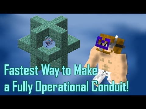 ✔ MINECRAFT | Fastest Way to Make a Fully Operational Conduit!