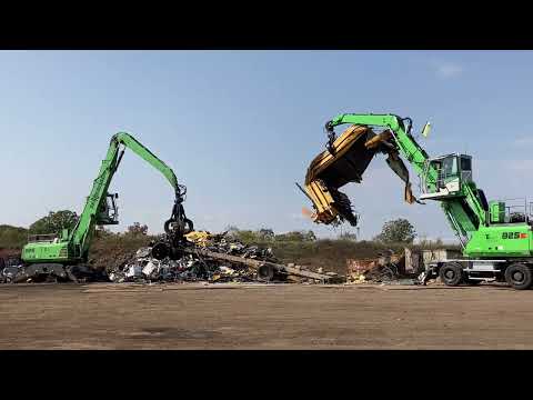 Bateman Mag-Grab & Sennebogen 825e - Raw Footage