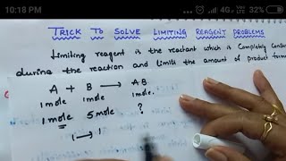 Trick to solve limiting reagent problems easily