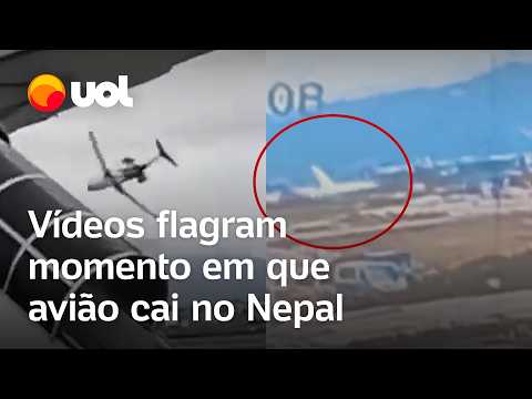 Avião cai no Nepal: Vídeos flagram momento exato do acidente com queda de avião que matou 18 pessoas