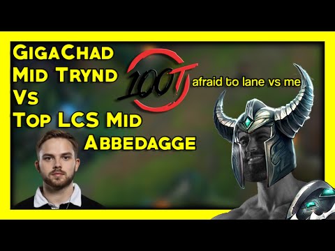 Rank 1 LCS Mid 100T Abbedagge AFRAID to Lane vs Yasukeh's Mid Tryndamere?