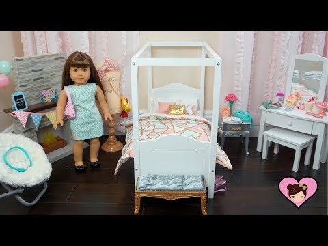 Baby Doll Bedroom Set Up for American Girl Room -  Toy Furniture & Accesories