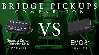 Video thumbnail for Seymour Duncan DISTORTION SH-6 vs EMG 81 - Bridge Pickup Guitar Tone Comparison Demo by Mike Stamper