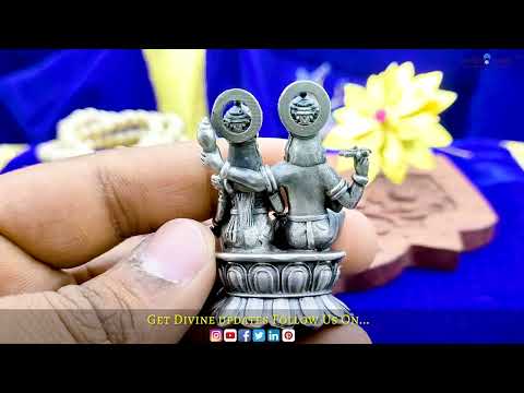 Vishnu Lakshmi Idol in Silver Oxidize Finish video
