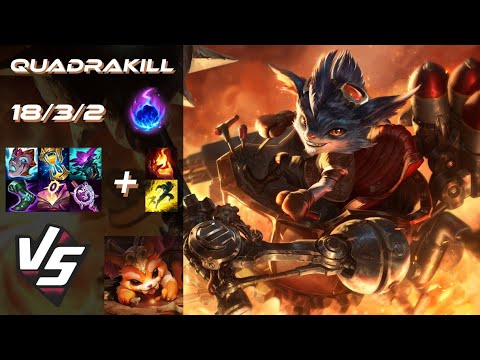 TOP Rumble vs Gnar [QUADRAKILL] - EU Grandmaster Patch 14.16