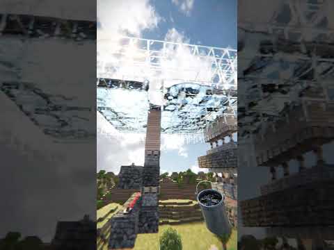 Ultra Realistic Waterfall over the Village / Minecraft RTX #shorts #minecraft