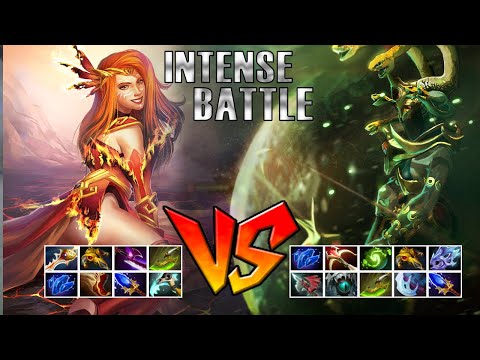 Insane Medusa Full Items vs Lina Full items - Godadico Dota