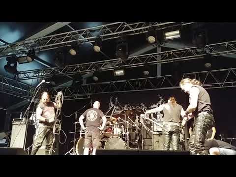 Inferno of Behemoth and Azarath having fun during sound check on Brutal Assault 2018