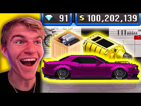 SPENDING $10,000,000 DOLLARS ON A DODGE CHALLENGER HELLCAT DEMON IN PIXEL CAR RACER!