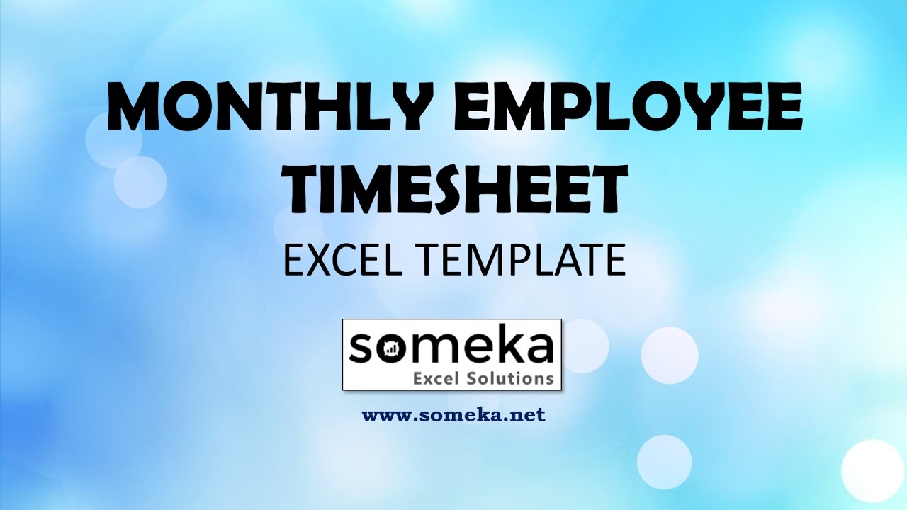 monthly employee timesheet free and printable excel template