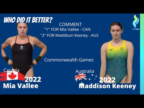 2022 Mia Vallee vs Maddison Keeney - Womens 3 Meter Diving Commonwealth Games