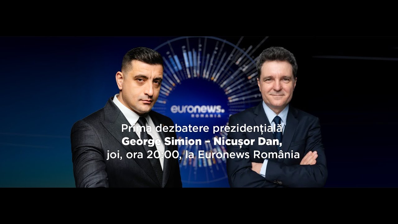 Dezbatere prezidențială George Simion - Nicușor Dan la Euronews România