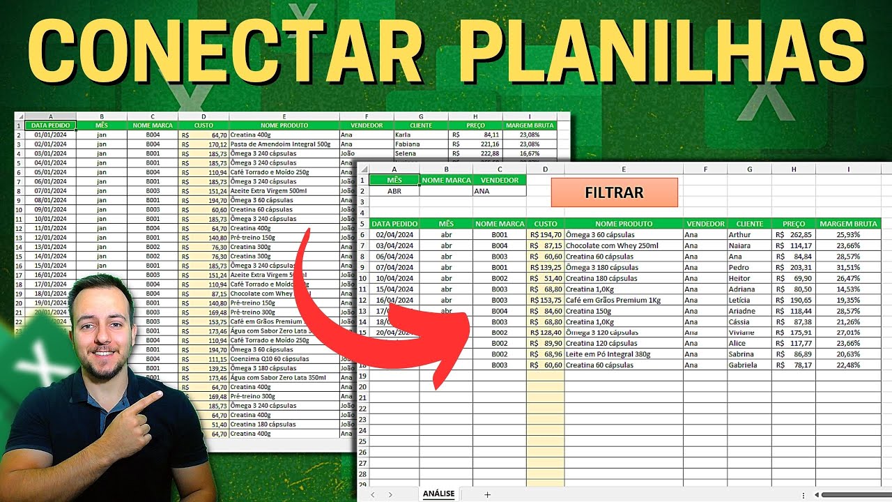 Como Conectar Planilhas no Excel | Filtrar de Uma Planilha para Outra