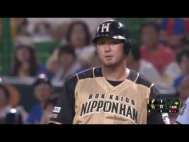 【1回表】ファイターズ・中田 負けられない一戦で2試合連続先制打!! 2016/8/6 H-F