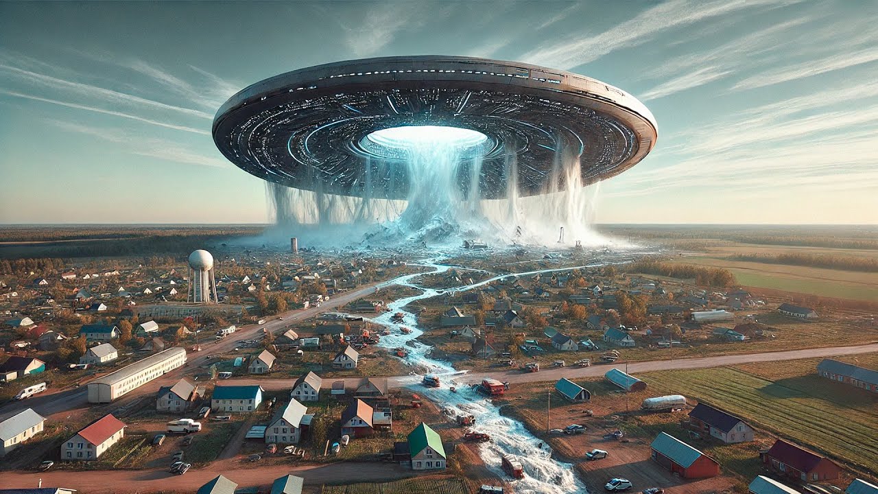 Imensa Nave Alienigena Cai na Terra e Começa a Sugar Toda Água Existente para Usar Como Combustivel