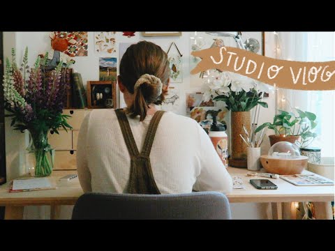 Studio Vlog #11-  pattern making, farmers market, art supplies haul, and pressed flower collection
